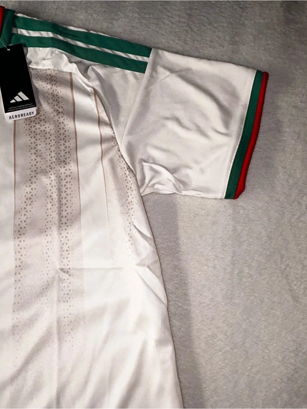 adidas Algeria National Team Soccer Jersey Shirt - White Green Red Size XL